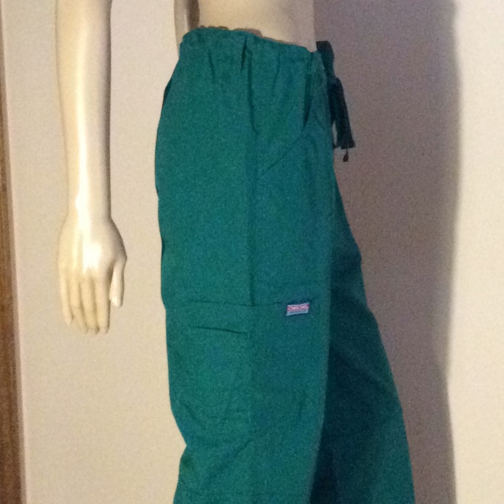 Cherokee Cargo Scrub Pants Royal or Green Small - Picture 4 of 7